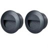 2 Balizador Redondo Embutir Preto Parede Led Garagem Lup74 - 1