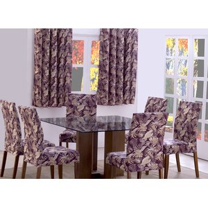 Capas De Cadeira 06 Lugares Floral Vinho
