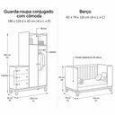Ver imagem 6 de Kit Quarto de Bebê Flora Guarda Roupa Cômoda Berço Mini Cama Qmovi