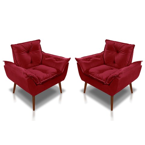 Kit 02 Poltrona Opala Decorativa 4 Almofadas 40 X 40