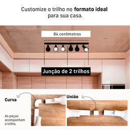 Trilho Eletrificado 84cm 6 Spots E27 Led Comum C/ Conector/emenda Cor:preto - 4