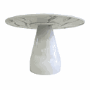 Ver imagem 3 de Mesa de Jantar Cone Balonê Redonda 130 cm Tampo Marmorizado Carrara Base Branca Mesa de Jantar Cone 