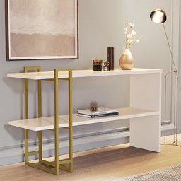 Aparador Sala de Estar Jb 4034 Pé Metal Perola/dourado - 1