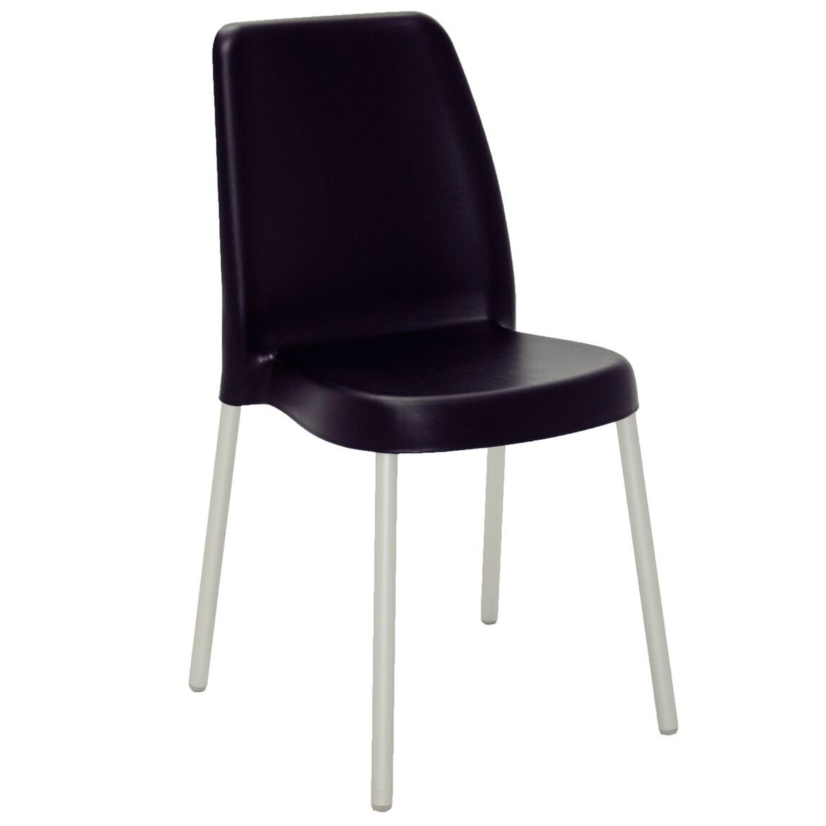 Conjunto 4 Cadeiras Plástica Vanda com Pernas de Alumínio Anodizadas- Tramontina - Preto 92053/909 - 2