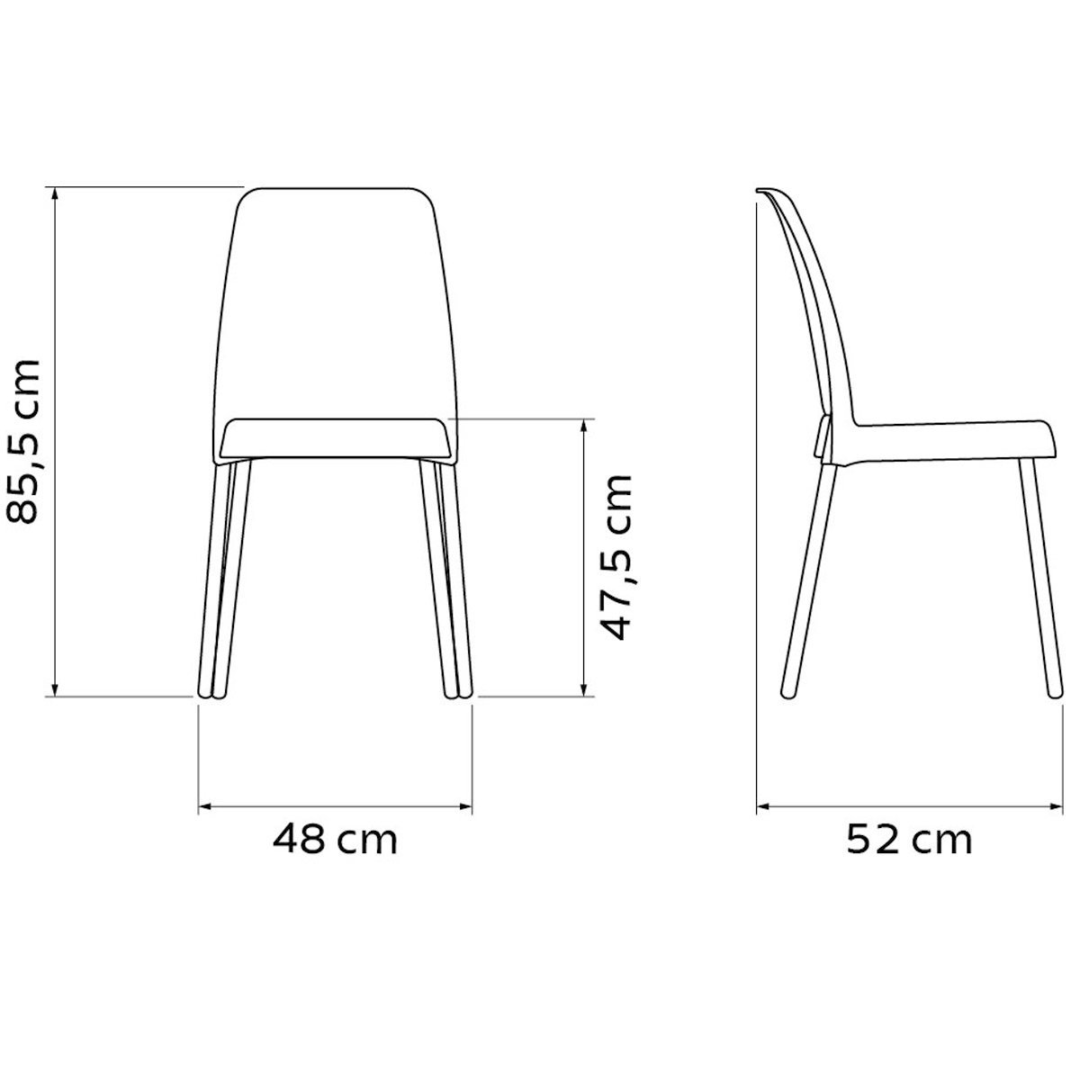 Conjunto 4 Cadeiras Plástica Vanda com Pernas de Alumínio Anodizadas- Tramontina - Preto 92053/909 - 5