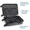 Kit 2 Malas de Viagem de Bordo Carry On Grafite Fibra ABS 20" e 18" - 5