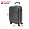 Kit 2 Malas de Viagem de Bordo Carry On Grafite Fibra ABS 20" e 18" - 4