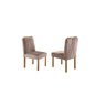 Conjunto Sala de Jantar Lisy 6 Lugares Mesa e Cadeiras Madeira Maciça Veludo Nude - 4