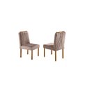 Ver imagem 4 de Conjunto Sala de Jantar Lisy 6 Lugares Mesa e Cadeiras Madeira Maciça Veludo Nude