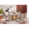 Conjunto Sala de Jantar Lisy 6 Lugares Mesa e Cadeiras Madeira Maciça Veludo Nude - 2