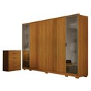 Ver imagem 1 de Guarda Roupa Casal Prime 6 Portas com Cômoda Rubi 4 Gavetas Cinamomo – Leifer