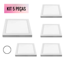 Ver imagem 2 de Kit 5 Painel 25w Led Quadrado Sobrepor 30x30 6500k Branco Frio