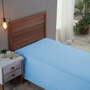 Ver imagem 1 de Roupa Cama Solteiro 300 Fios Lençol Virol sem Elástico de Algodão:azul Bebe