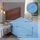 Ver imagem 4 de Roupa Cama Solteiro 300 Fios Lençol Virol sem Elástico de Algodão:azul Bebe