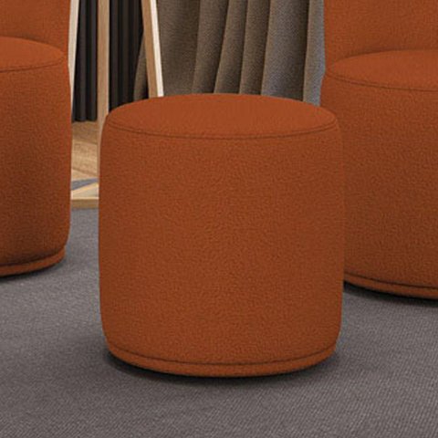Puff Redondo Orgânico Malu Bouclê Terracota Poliéster D'Rossi