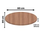 Ver imagem 5 de Mesa Beta Inox 75 Cm Altura Disco Redondo Tampo Mdp Redondo 80 Cm Largura X 2,50 Cm Altura Noce