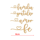 Ver imagem 1 de 15 Kit Aplique Mdf De Parede 8cm - Cru - Amor, Familia, Fé e Gratidão