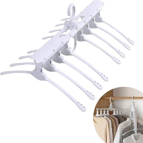Cabide Organizador Magico 8 em 1 Triplica Espaco Guarda Roupa Giratorio Multifuncional Dobravel