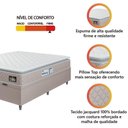 Ver imagem 2 de Cama Box Baú Casal Queen Colchão Espuma D33 Pillow Top Millenium 158x198x60cm Suede Bege/branco