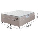 Ver imagem 4 de Cama Box Baú Casal Queen Colchão Espuma D33 Pillow Top Millenium 158x198x60cm Suede Bege/branco