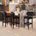 Ver imagem 2 de Kit 05 Banquetas Alta Para Cozinha Madeira Fixa Betta L02 Preto Facto Preto - Lyam Decor