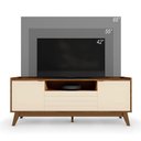 Ver imagem 7 de Rack Bancada Franca Off White/Canela para TV até 65” - Mobler