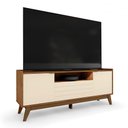 Ver imagem 1 de Rack Bancada Franca Off White/Canela para TV até 65” - Mobler