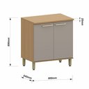 Ver imagem 3 de Balcão de Cozinha 100 Mdf 2 Portas com Tampo 80cm Duna Luciane Móveis
