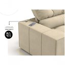 Ver imagem 2 de Sofá com Chaise Medelín 5 Lugares Retrátil e Reclinável 275cm Bege Suede