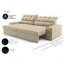 Ver imagem 6 de Sofá com Chaise Medelín 5 Lugares Retrátil e Reclinável 275cm Bege Suede