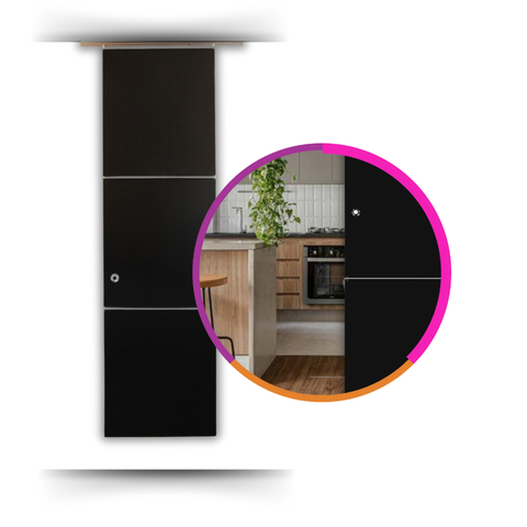 Painel Biombo Divisória de Ambiente Decorativo Fixo 70x2,45cm - Liso - Preto