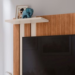 Painel Suspenso Home Tv até 32 Polegadas Nichos Prateleira Itália:cedro/off White - 3