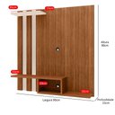 Ver imagem 3 de Painel Suspenso Home TV até 32 Polegadas Nichos Prateleira Itália:Cedro/Off White