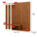 Ver imagem 4 de Painel Suspenso Home Tv até 32 Polegadas Nichos Prateleira Itália:cedro/off White