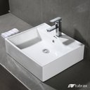 Ver imagem 6 de Cuba Lavabo Banheiro em Cerâmica Louça Quadrada Branca Apoio Tubrax