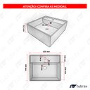 Ver imagem 3 de Cuba Lavabo Banheiro em Cerâmica Louça Quadrada Branca Apoio Tubrax