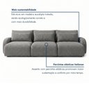 Ver imagem 4 de Sofá Cama Modular Orgânico Retrátil 4 Lugares 250cm Base Madeira Maciça Oxford