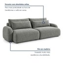 Ver imagem 7 de Sofá Cama Modular Orgânico Retrátil 4 Lugares 250cm com Base em Madeira Maciça Oxford