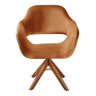 Poltrona Decorativa Zara Base Giratória - Veludo Terracota - 1