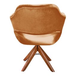 Poltrona Decorativa Zara Base Giratória - Veludo Terracota - 3