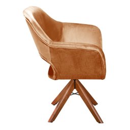 Poltrona Decorativa Zara Base Giratória - Veludo Terracota - 2