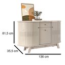 Ver imagem 4 de Buffet Aparador para Sala Monza - 7 Decor Calacata e Off White