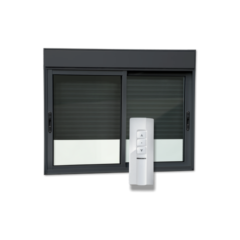 Janela Alum.Elite 2F.Móv.c/Pers.Integ.Mot.Cont.Rem 140x150 V.Lis.Preto Brimak