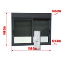 Ver imagem 2 de Janela Alum.Elite 2F.Móv.c/Pers.Integ.Mot.Cont.Rem 140x150 V.Lis.Preto Brimak
