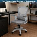 Ver imagem 3 de Cadeira Escritório Diretor Columbus Tela Mesh Encosto Reclinável Cinza Rivatti Móveis