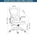 Ver imagem 4 de Cadeira Escritório Diretor Columbus Tela Mesh Encosto Reclinável Cinza Rivatti Móveis