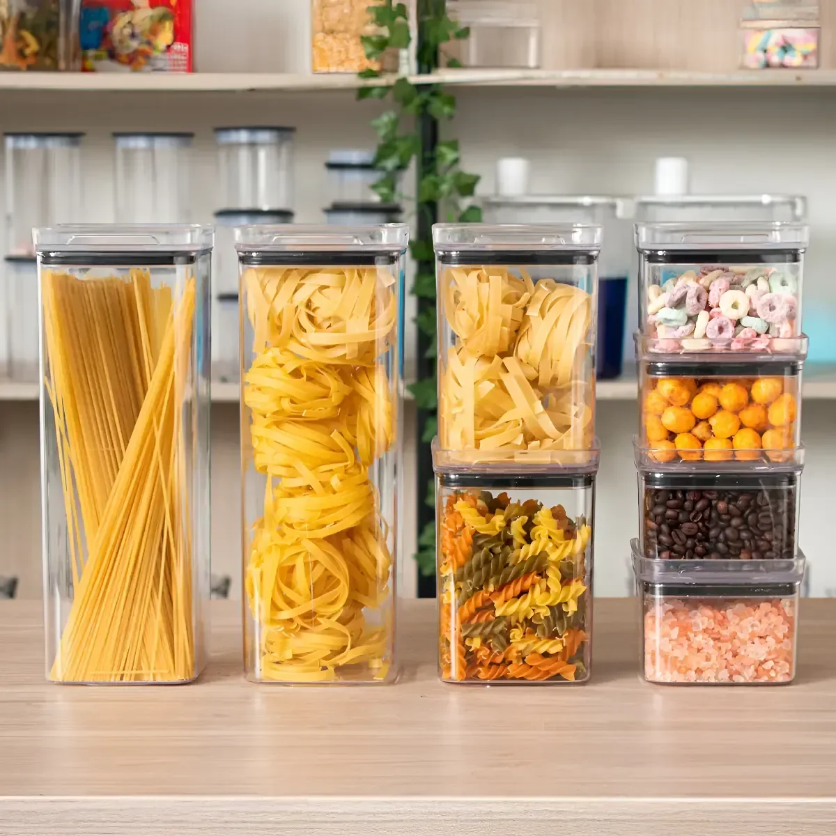 Kit 8 Potes Hermeticos Vedacao Forte Cozinha Organizada Completo Vitahome