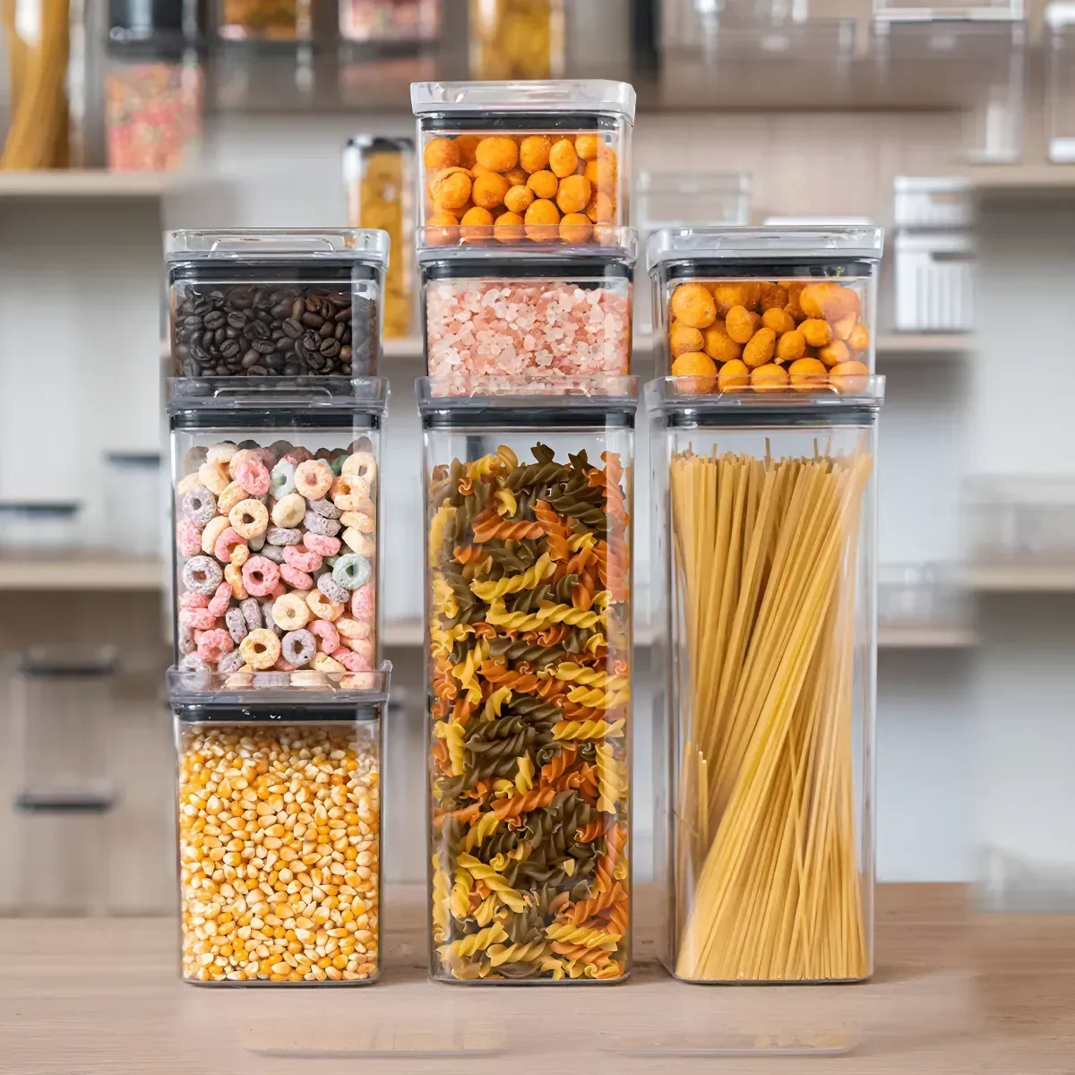 Ver imagem 2 de Kit 8 Potes Hermeticos Vedacao Forte Cozinha Organizada Completo Vitahome