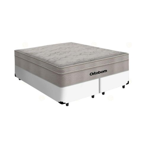 Cama Box + Cabeceira Painel e Colchão de Molas Ensacadas Airtech Queen 158cm