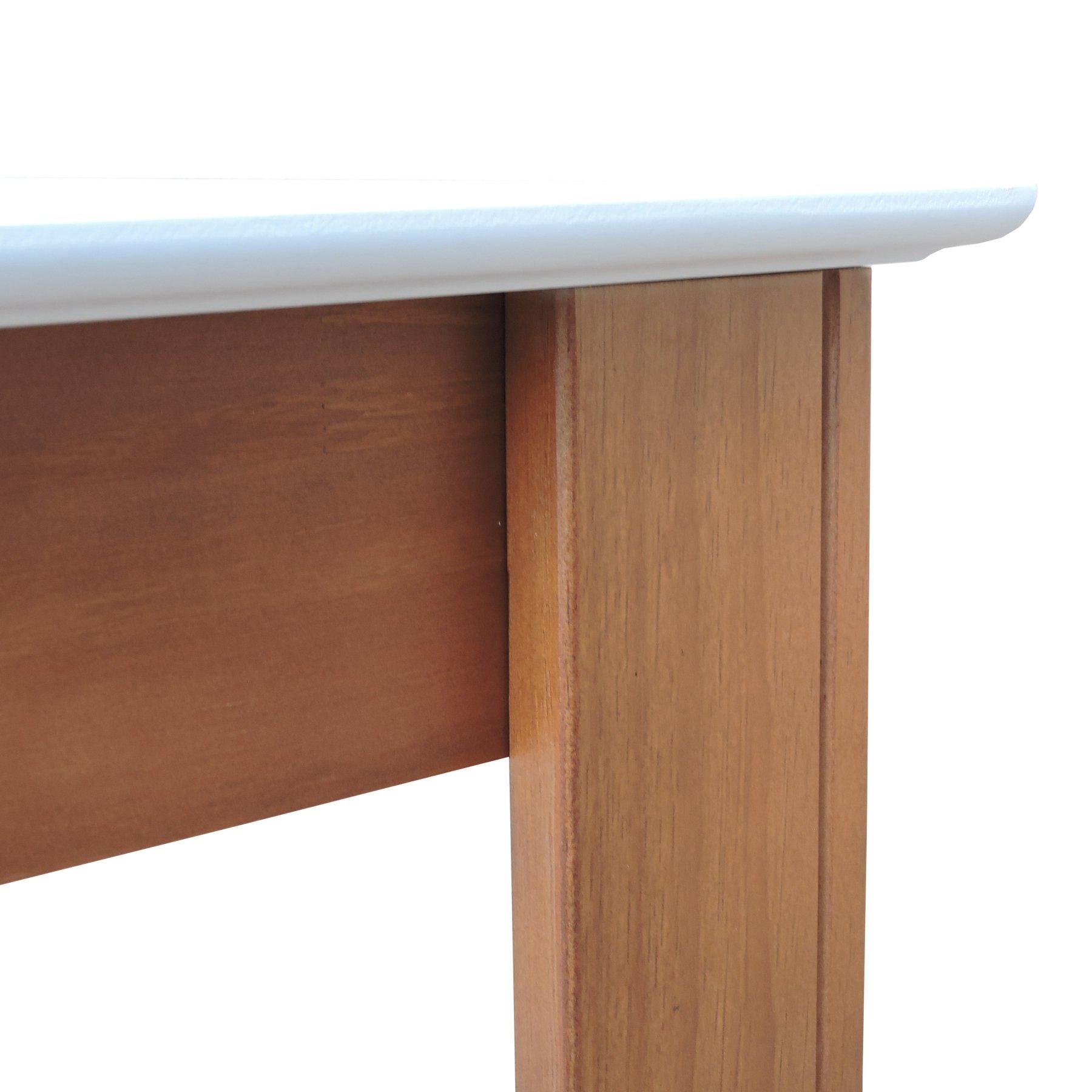 Mesa de Jantar Lyon Pés Madeira Maciça Tampo MDF Laqueado 135x70 - Amêndoa Branco - 6